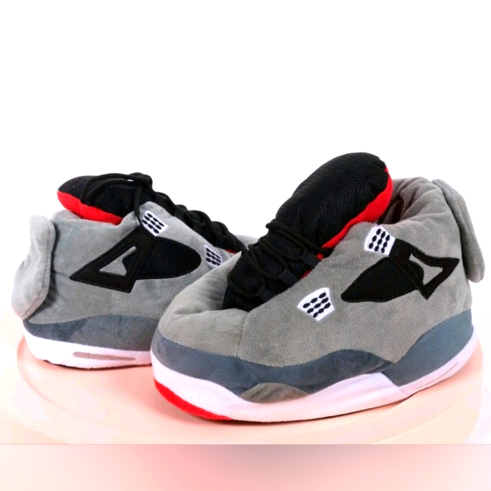 Grey Hi Top Sneaker Slippers